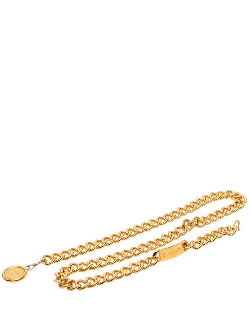 CHANEL Pre-Owned 1970-1980 CC Gold Plated 31 Rue Cambon Medallion Chain belt