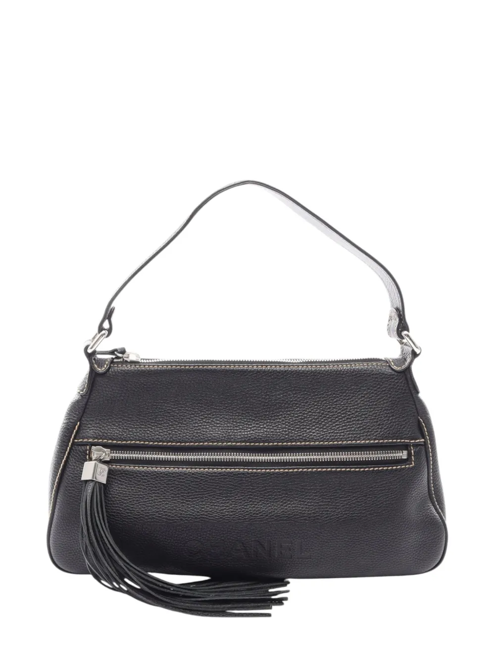 CHANEL Pre-Owned 2003-2004 Calfskin Tassel shoulder bag - Black