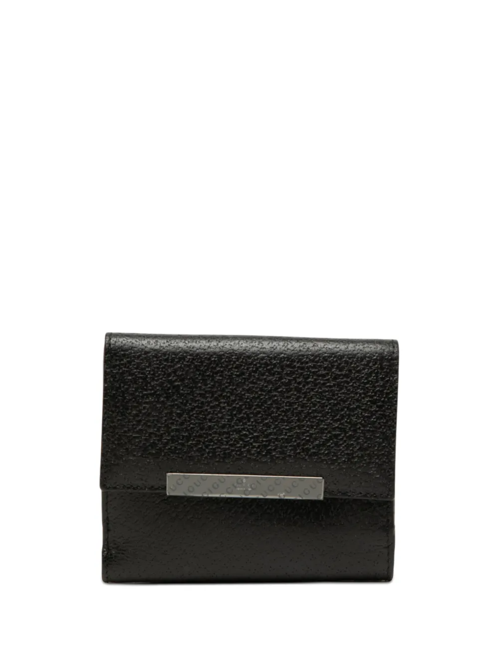 Gucci Pre-Owned Portafoglio bi-fold piccolo in pelle con finitura in rilievo 2000-2015 - Nero