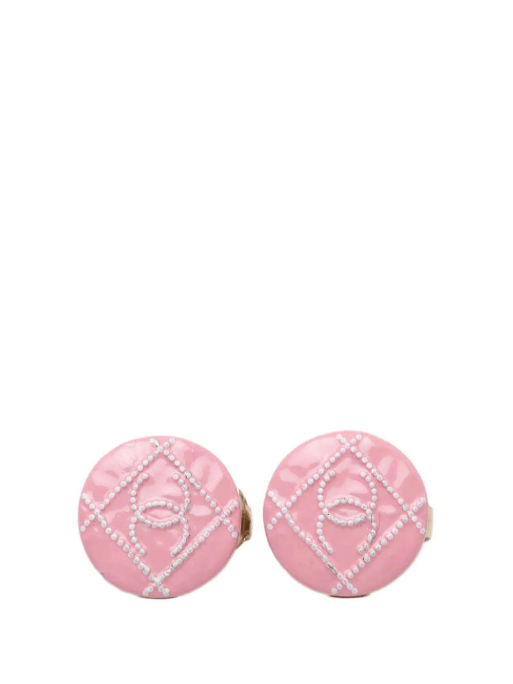 CHANEL Pre-Owned 2019 CC Gold Plated Enamel Clip On Earrings costume earrings