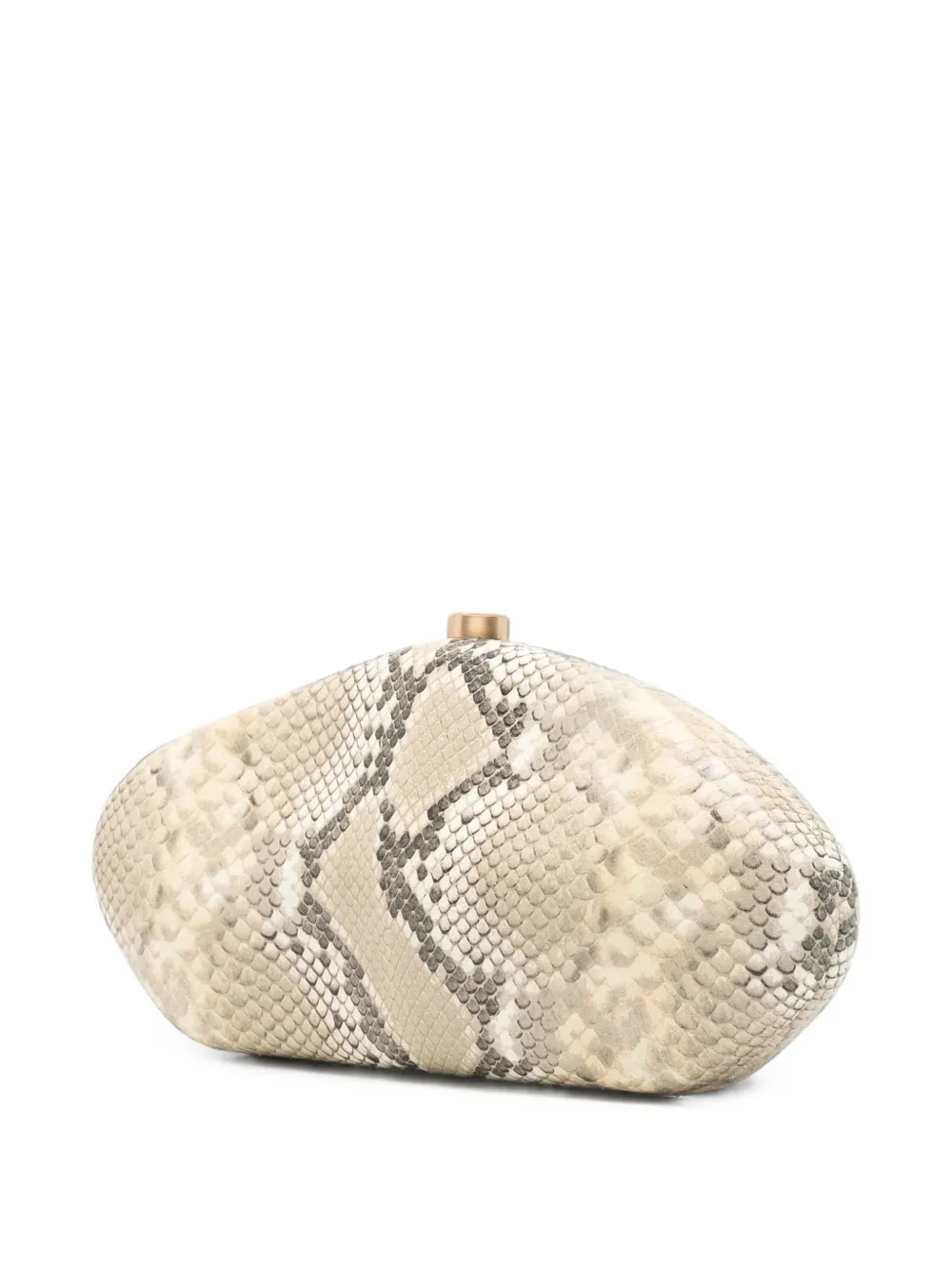 Cult Gaia The Caldera clutch met slangen-effect Beige