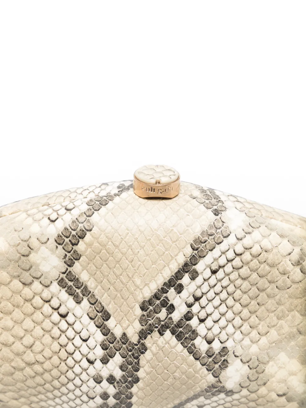 Cult Gaia The Caldera clutch met slangen-effect Beige