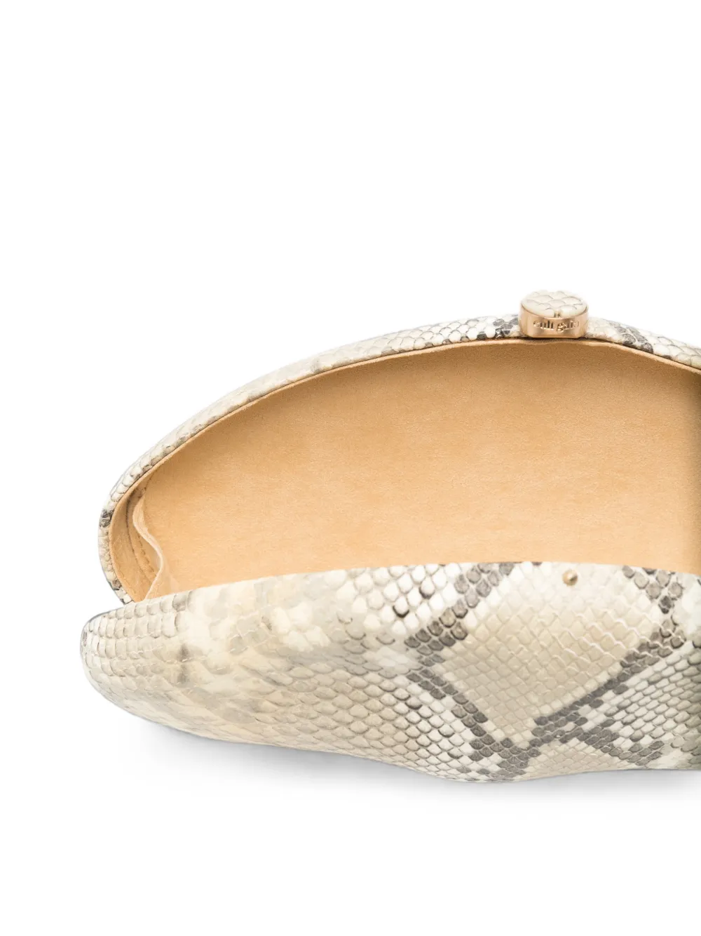 Cult Gaia The Caldera clutch met slangen-effect Beige