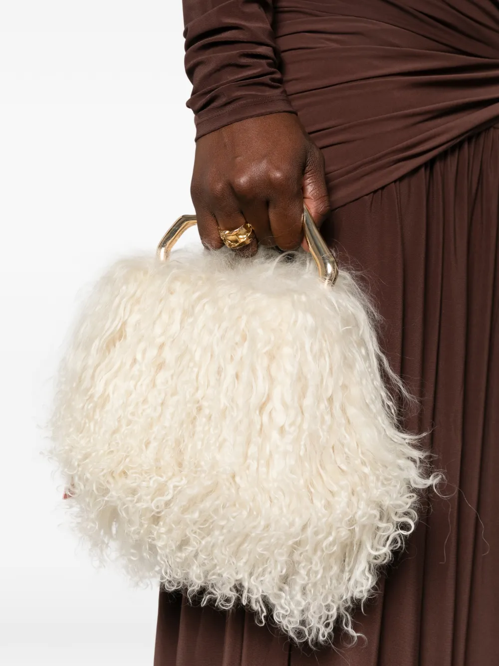 Cult Gaia Solene shopper van lammy Beige