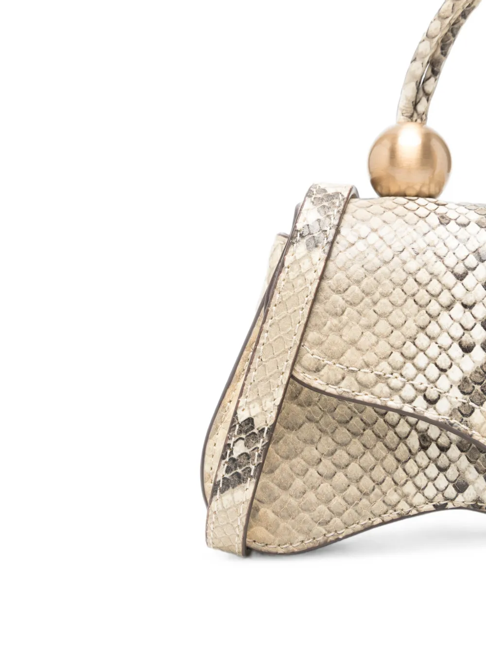 Cult Gaia Kazia leren mini-shopper met reptieleneffect Beige