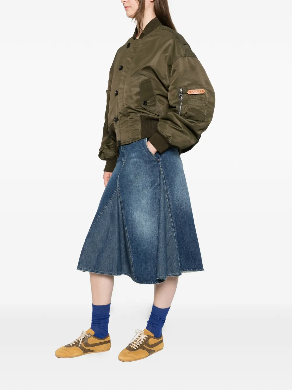 JW Anderson Bomberjack met knoopsluiting Groen