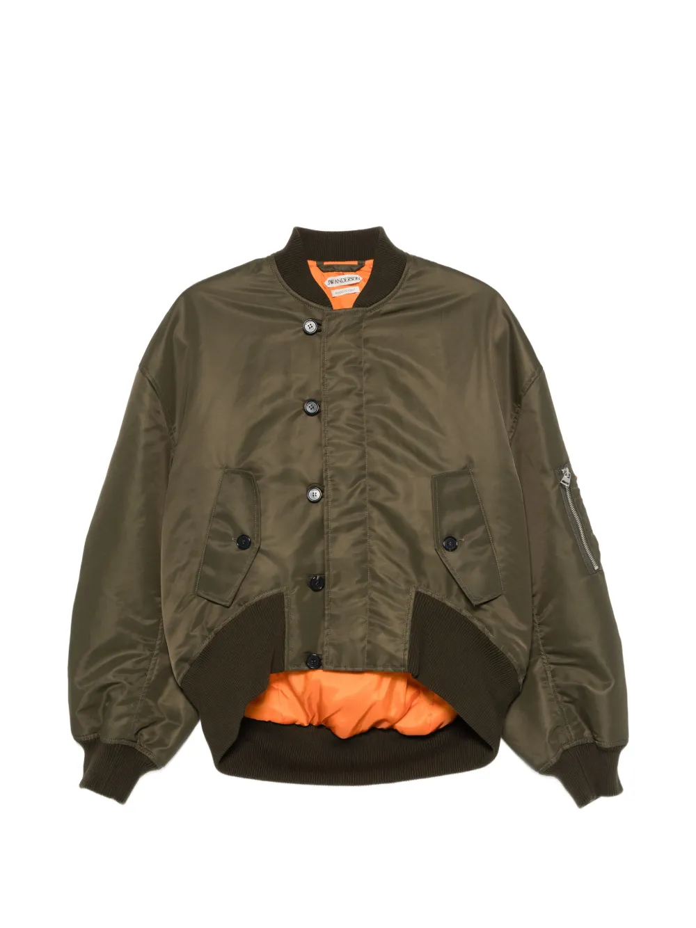 JW Anderson oversized tipped-hem bomber jacket in military green - Grün