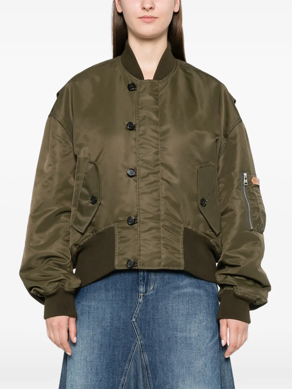 JW Anderson Bomberjack met knoopsluiting Groen