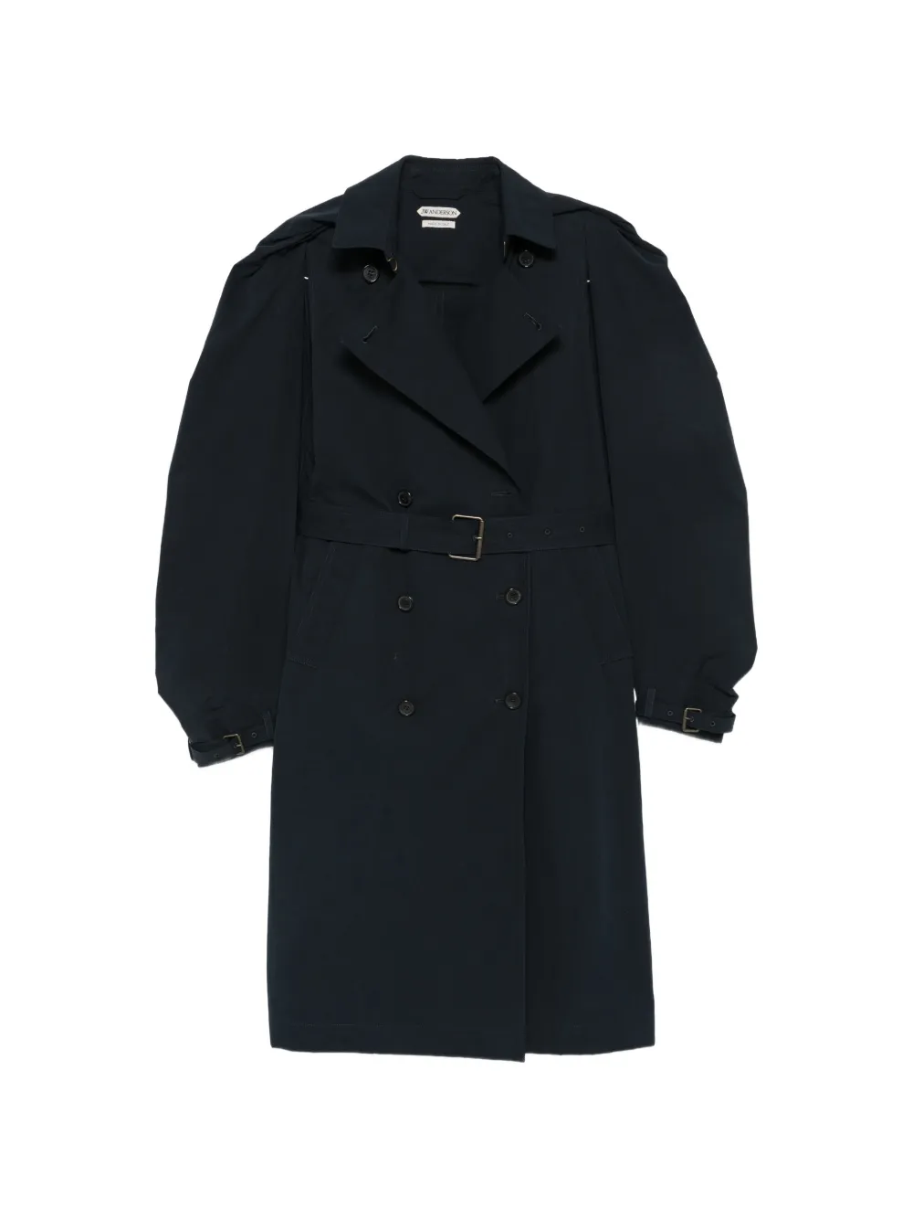 JW Anderson Doppelreihiger Trenchcoat mit Cape-Overlay - Blau