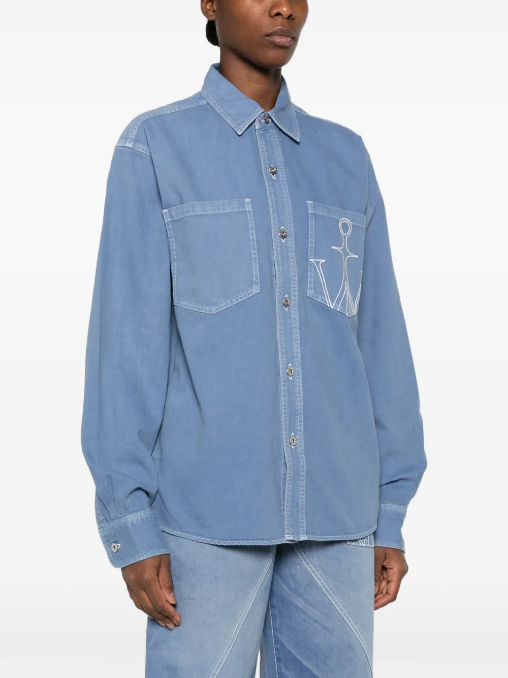 JW Anderson Blouse met borduurwerk Blauw
