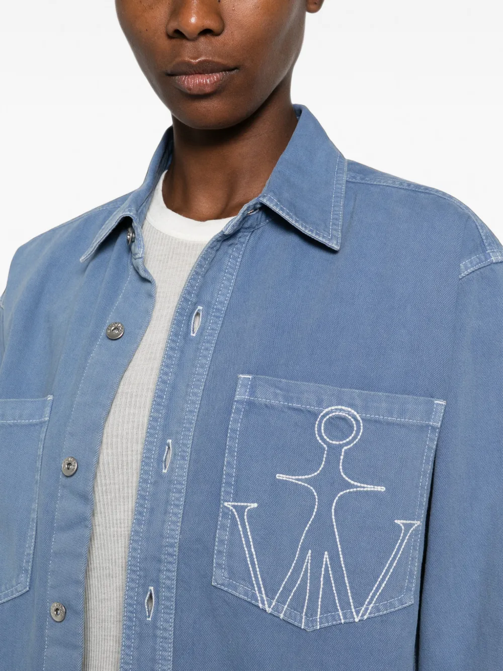 JW Anderson Blouse met borduurwerk Blauw