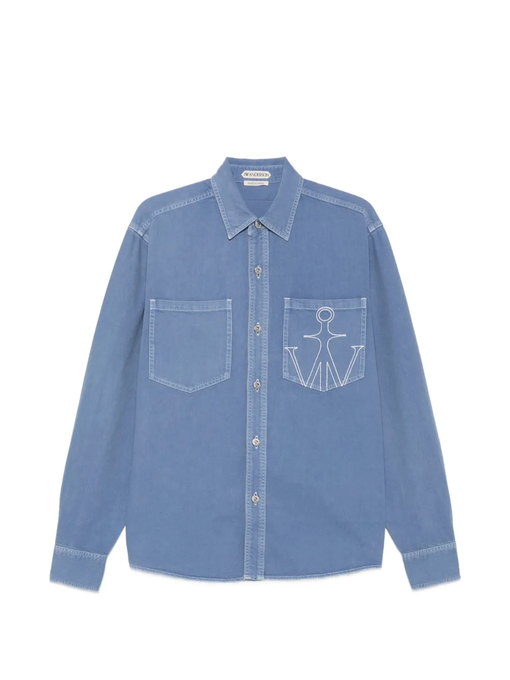 JW Anderson Besticktes Oversized-Hemd - Blau
