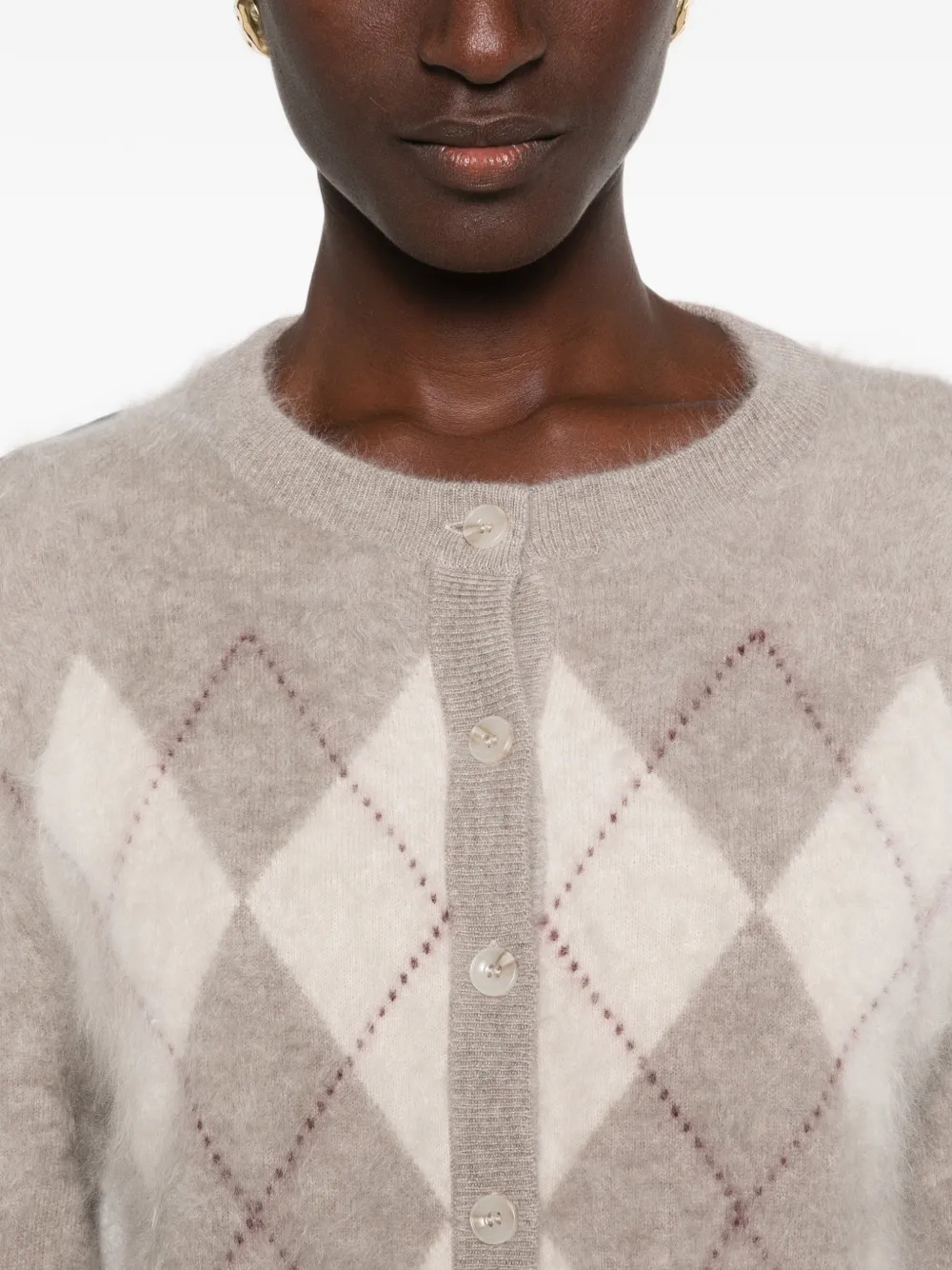 Soft Goat Argyle kasjmier vest Grijs