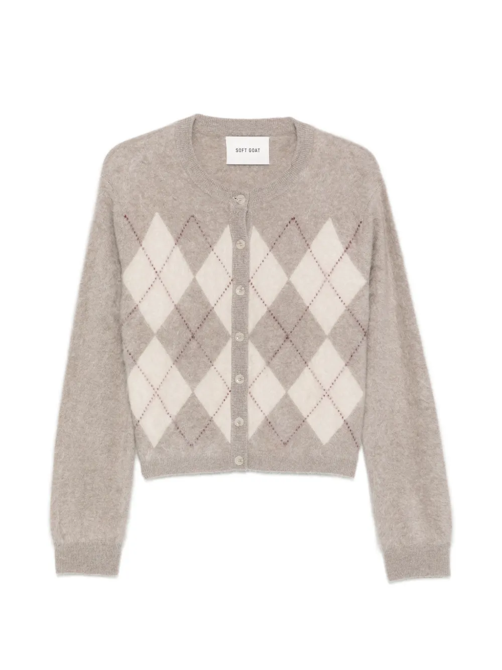 Soft Goat argyle cashmere cardigan