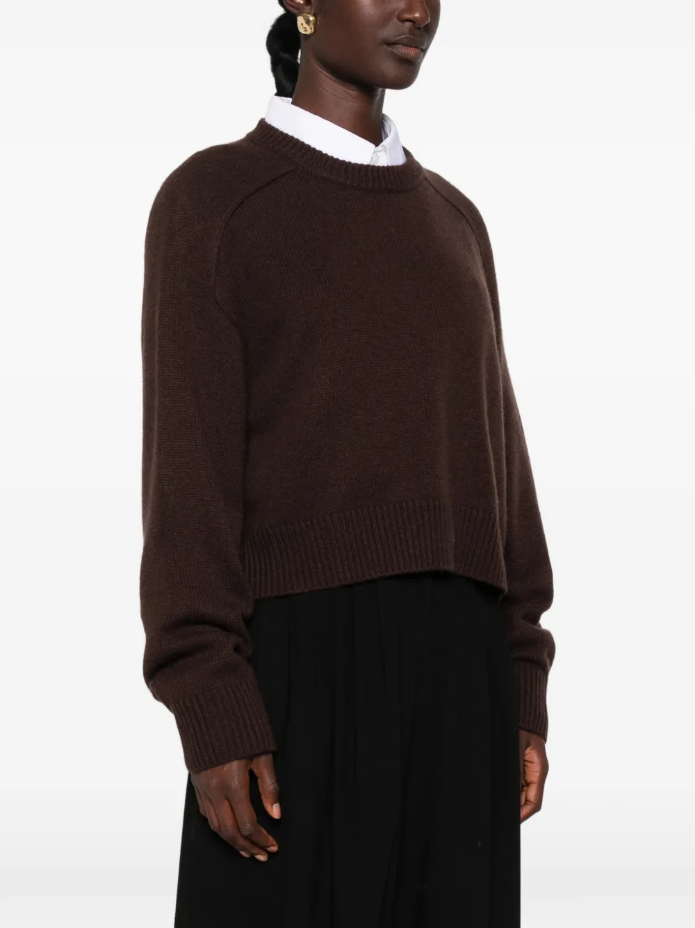 Soft Goat Cropped kasjmier trui Bruin