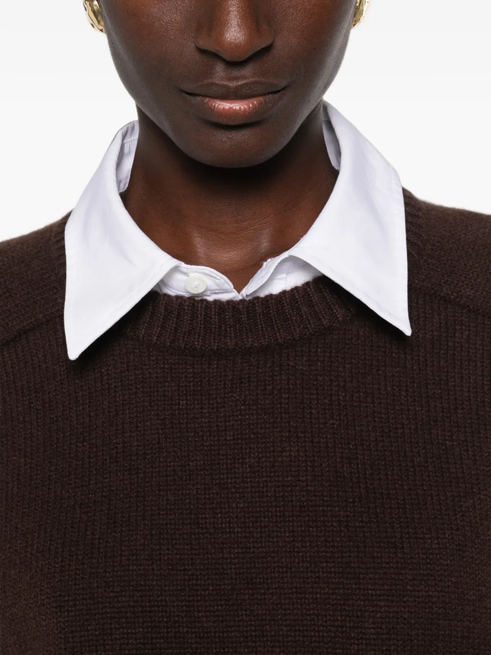 Soft Goat Cropped kasjmier trui Bruin