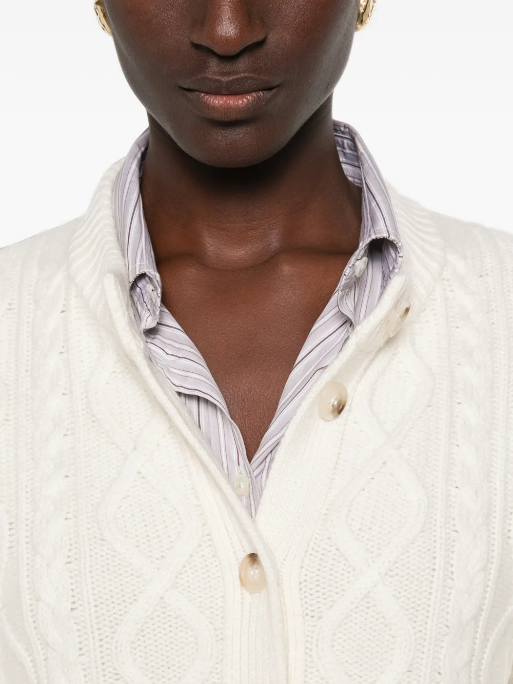 Soft Goat Kabelgebreid vest Beige