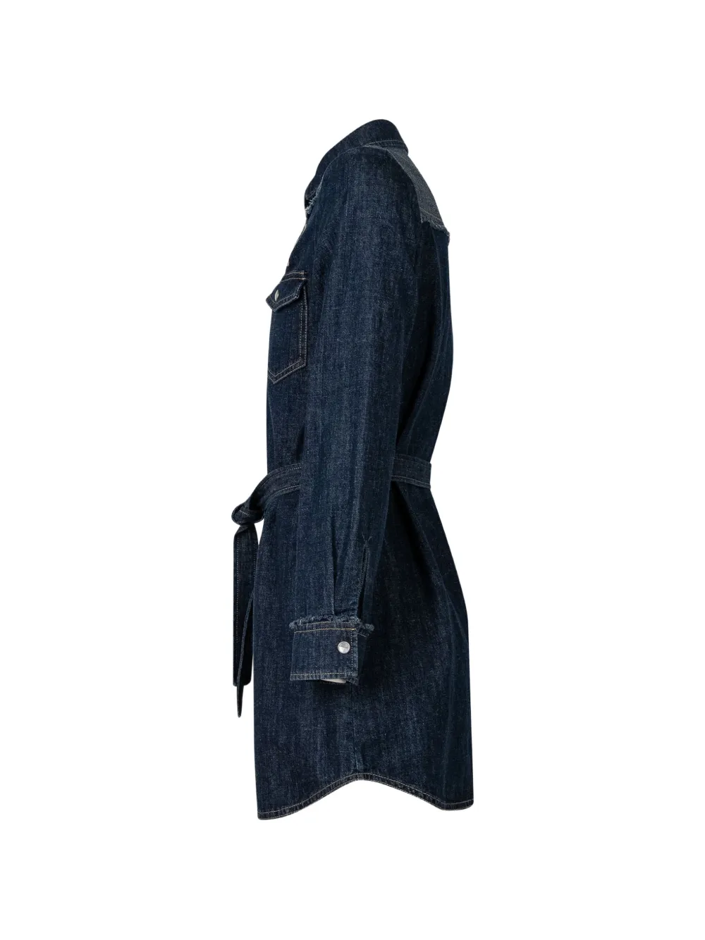 Golden Goose Kids Journey shirt met franje afwerking en ceintuur Blauw