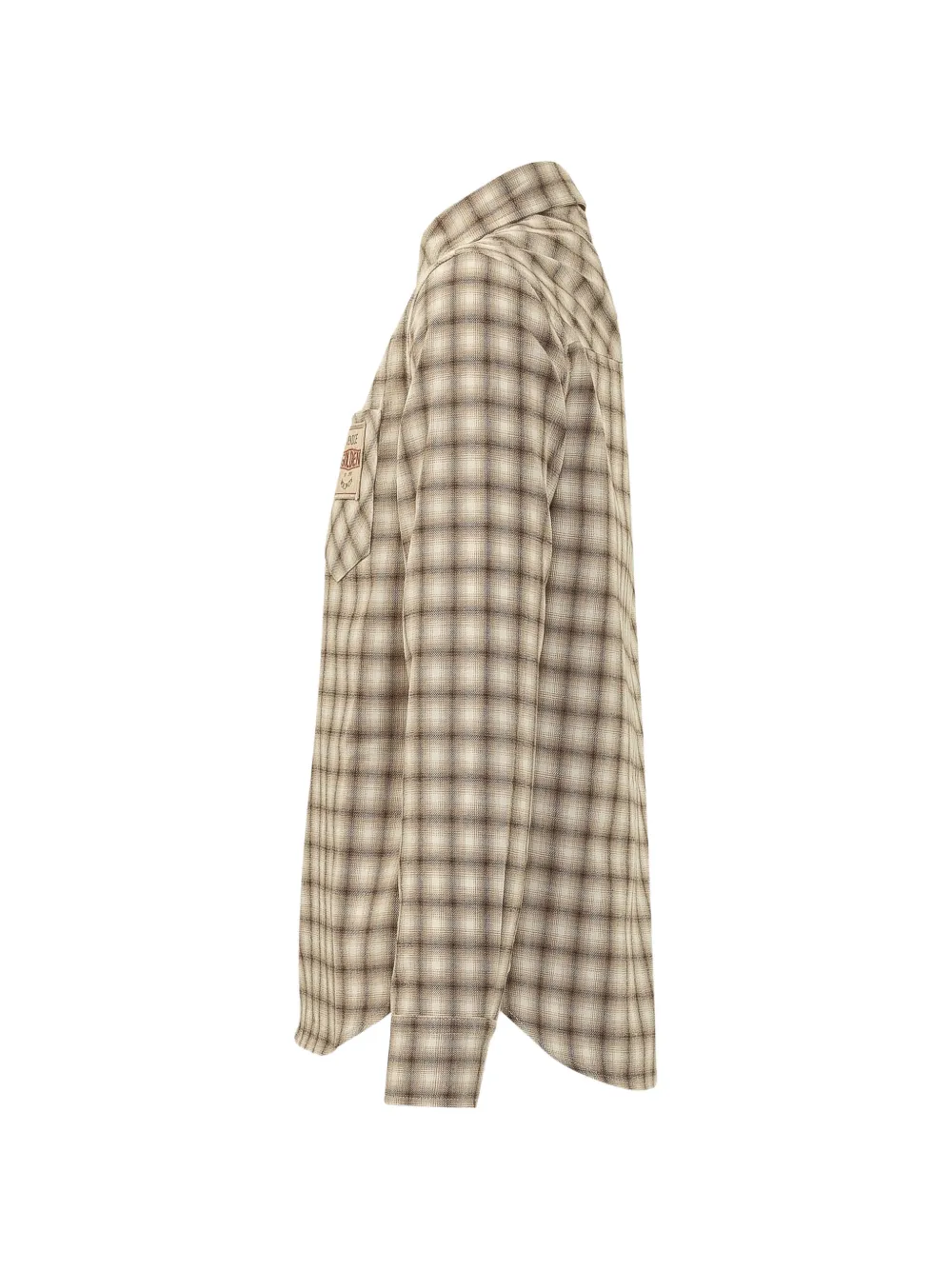 Golden Goose Kids Geruit shirt Beige