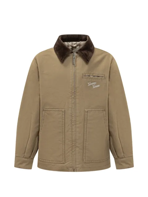 Golden Goose Kids logo-embroidered corduroy-collar jacket