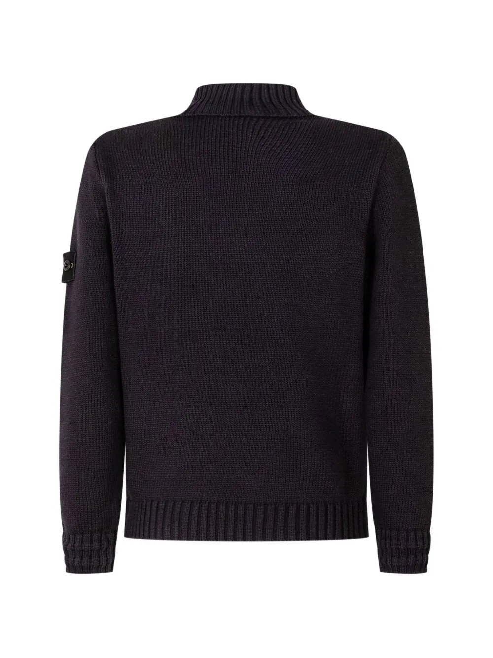 Stone Island Junior Trui met logopatch en hoge hals Zwart