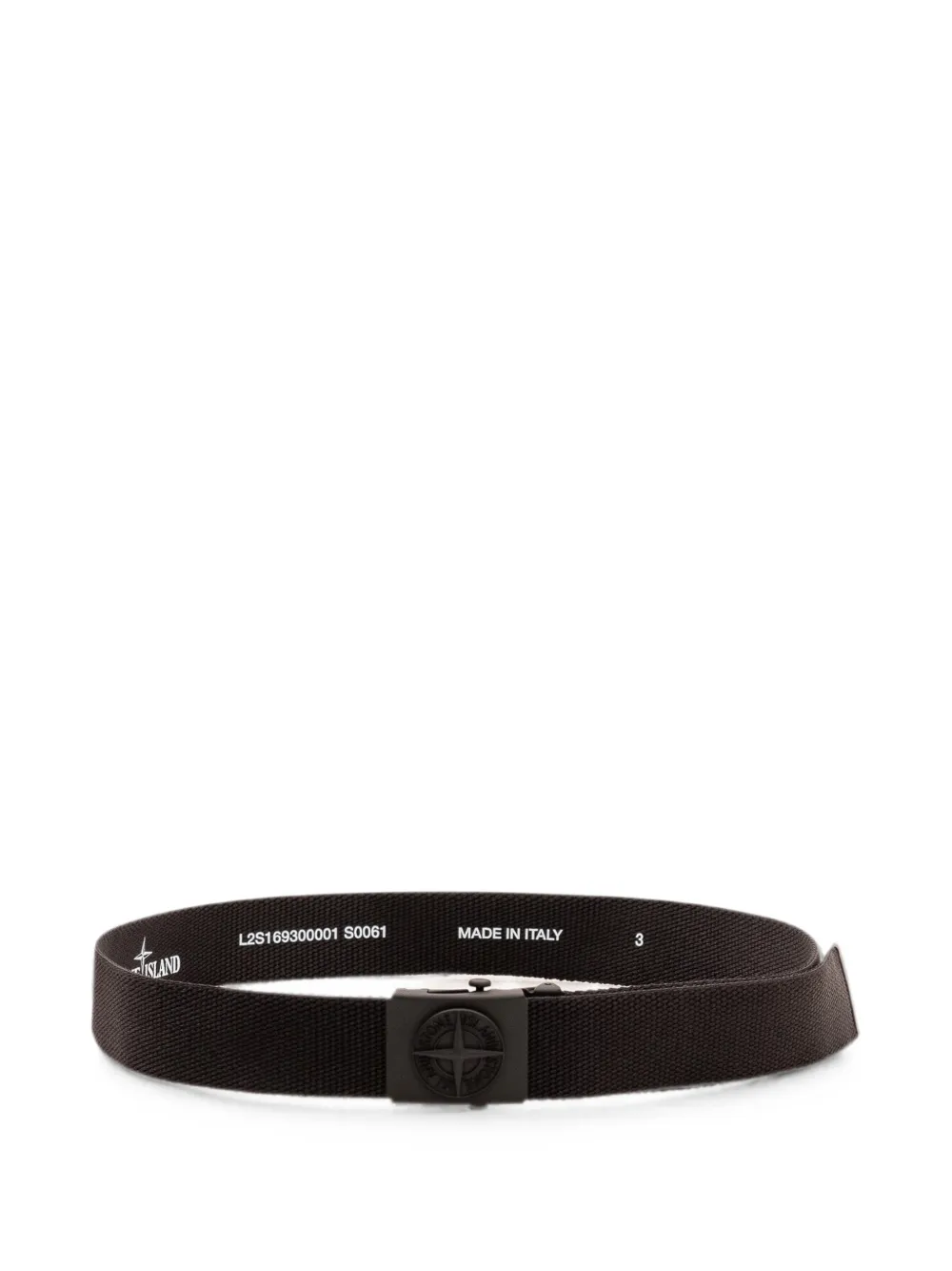Stone Island Junior Compass-logo buckle belt - Nero