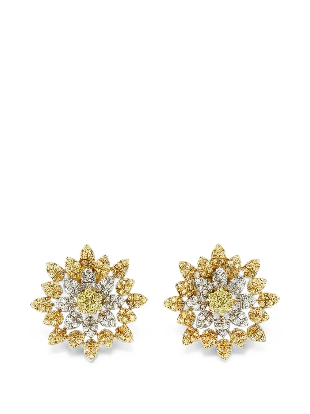 HYT Jewelry flower diamond earrings - Oro