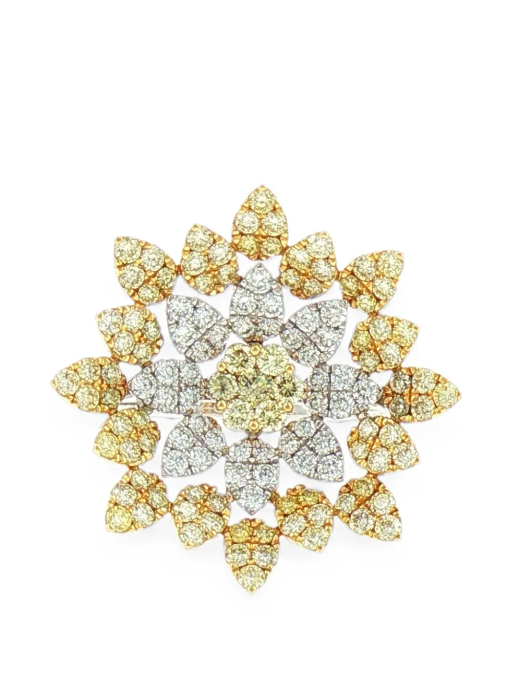 HYT Jewelry flower diamond ring - Silber