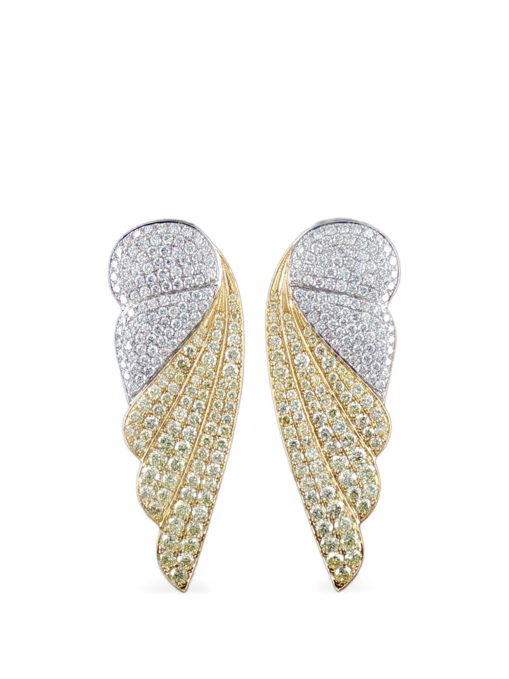 HYT Jewelry yellow and white diamond earrings - Argento
