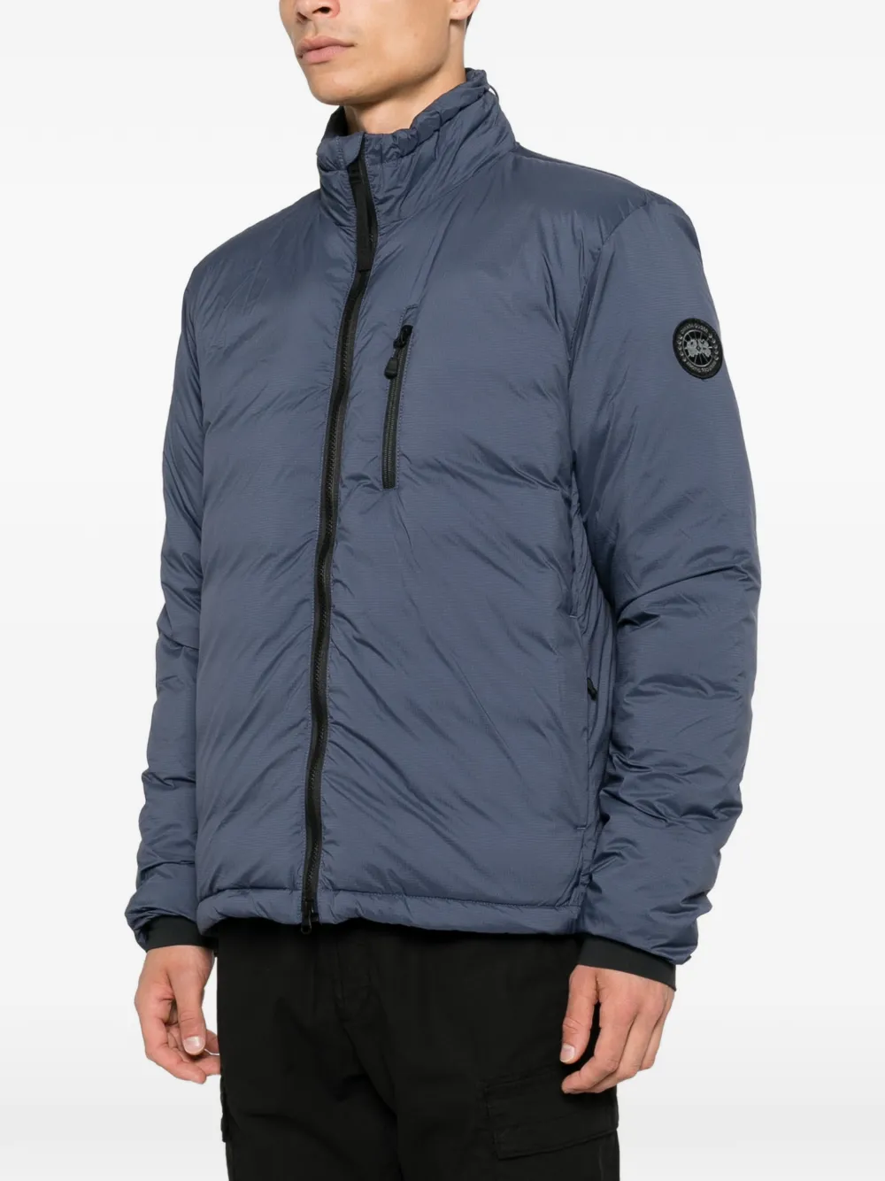 Canada Goose Lodge gewatteerd jack met logo-patch Blauw