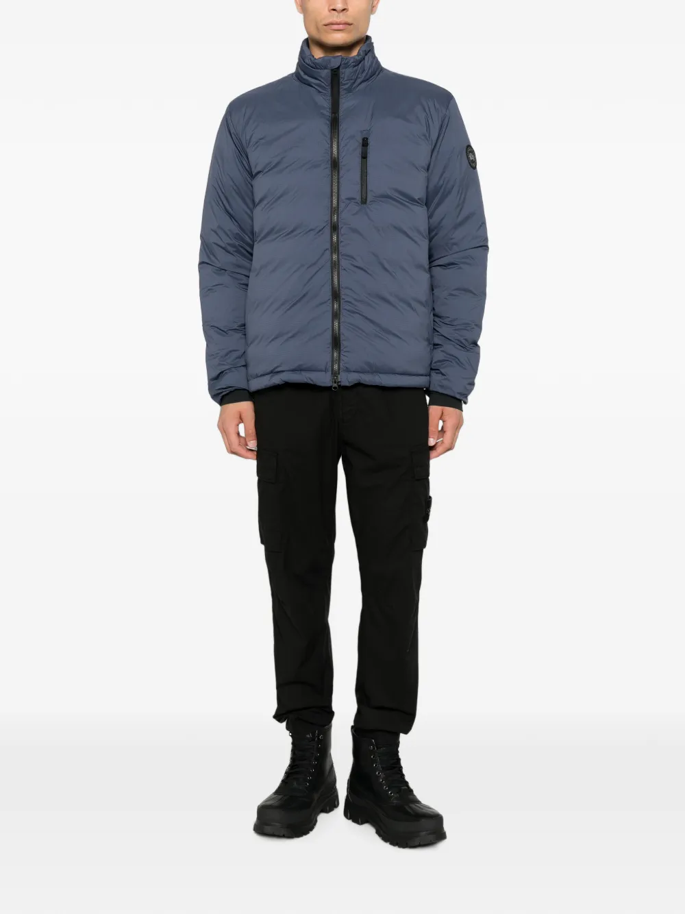 Canada Goose Lodge gewatteerd jack met logo-patch Blauw