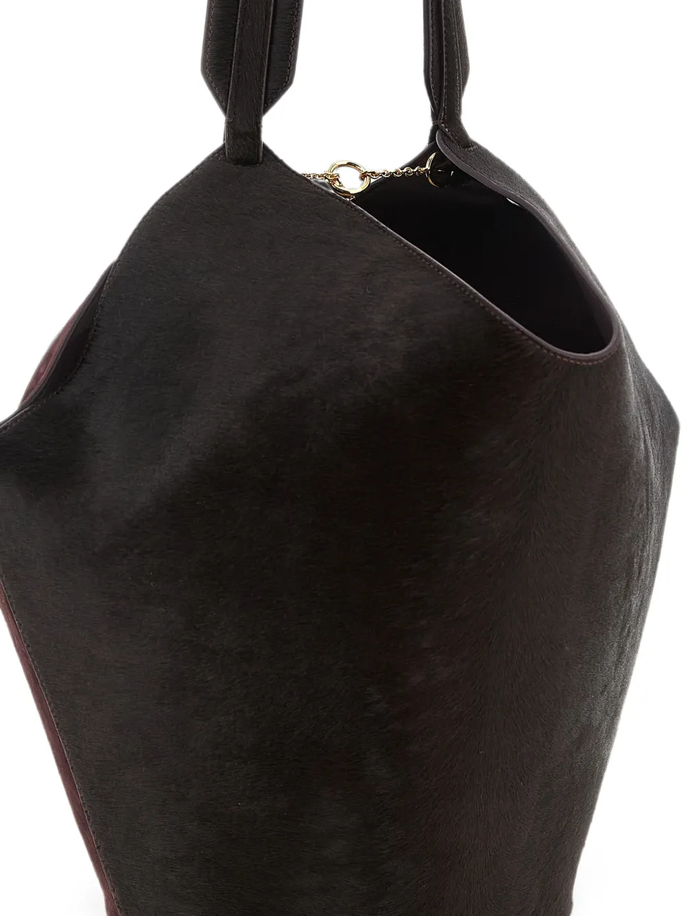 KHAITE Small Lotus Sculptural Tote Bag in Brown, view 3