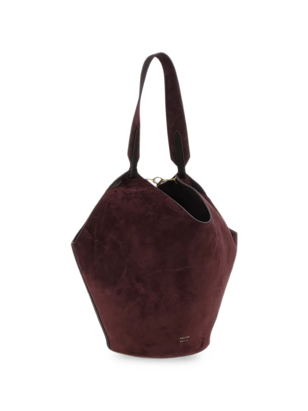 KHAITE Lotus kleine sculpturale shopper Bruin