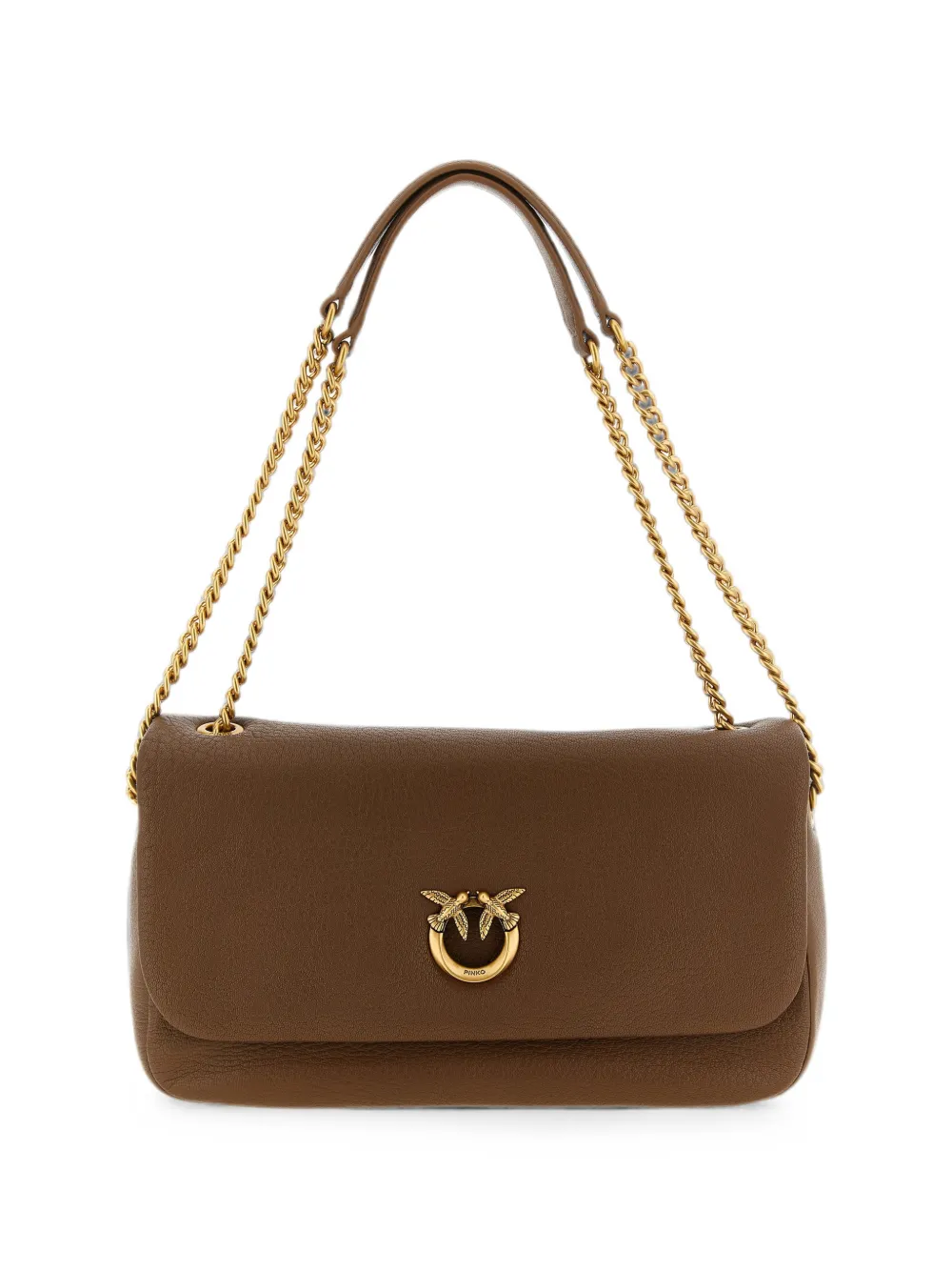 PINKO Love Birds leather shoulder bag - Braun