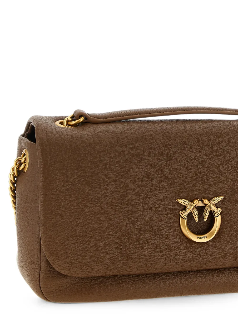 PINKO Love Birds leren schoudertas Bruin