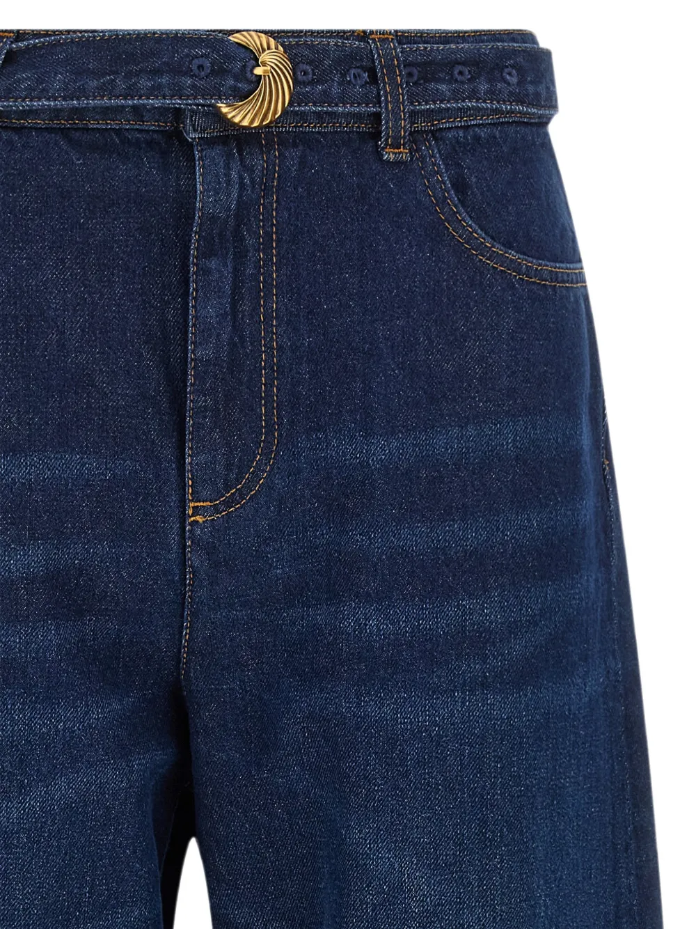 TWINSET Barrel jeans met toelopende pijpen en ceintuur Blauw