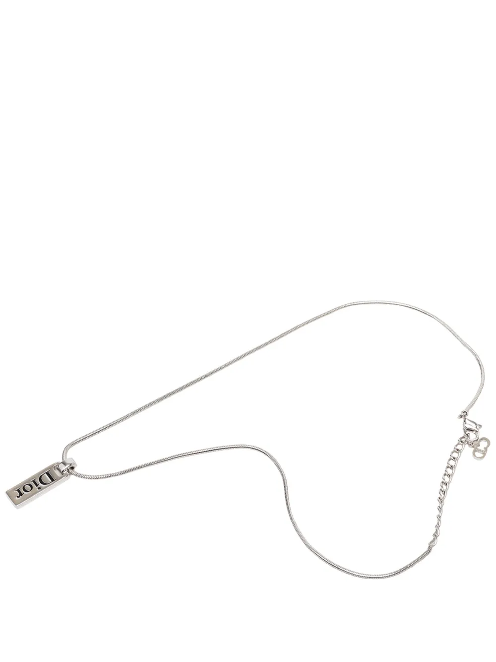 Christian Dior Pre-Owned Collana CC con pendente Dice placcato in palladio e cristalli 1998-2004 - Argento