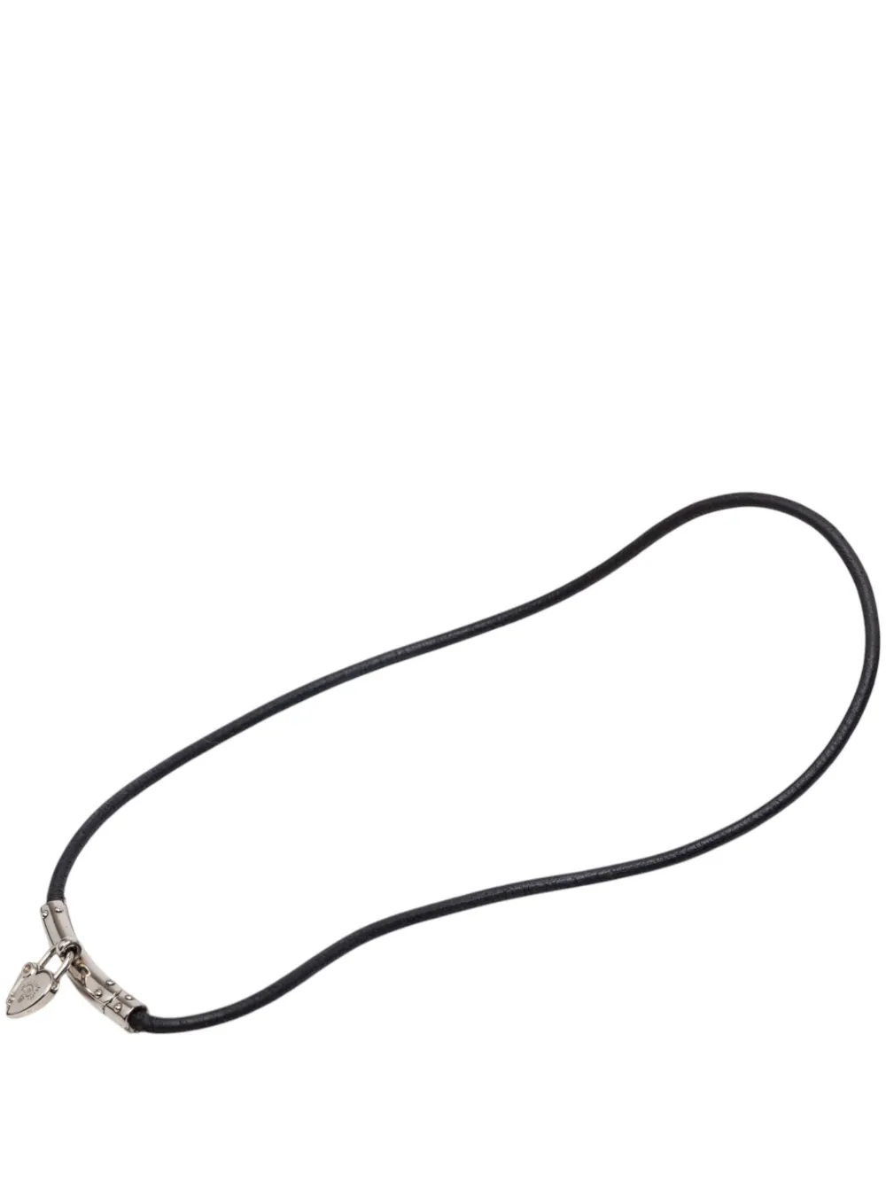 Hermès Pre-Owned 2000-2026 palladierter Vive L'Idee Heart Padlock Choker - Schwarz