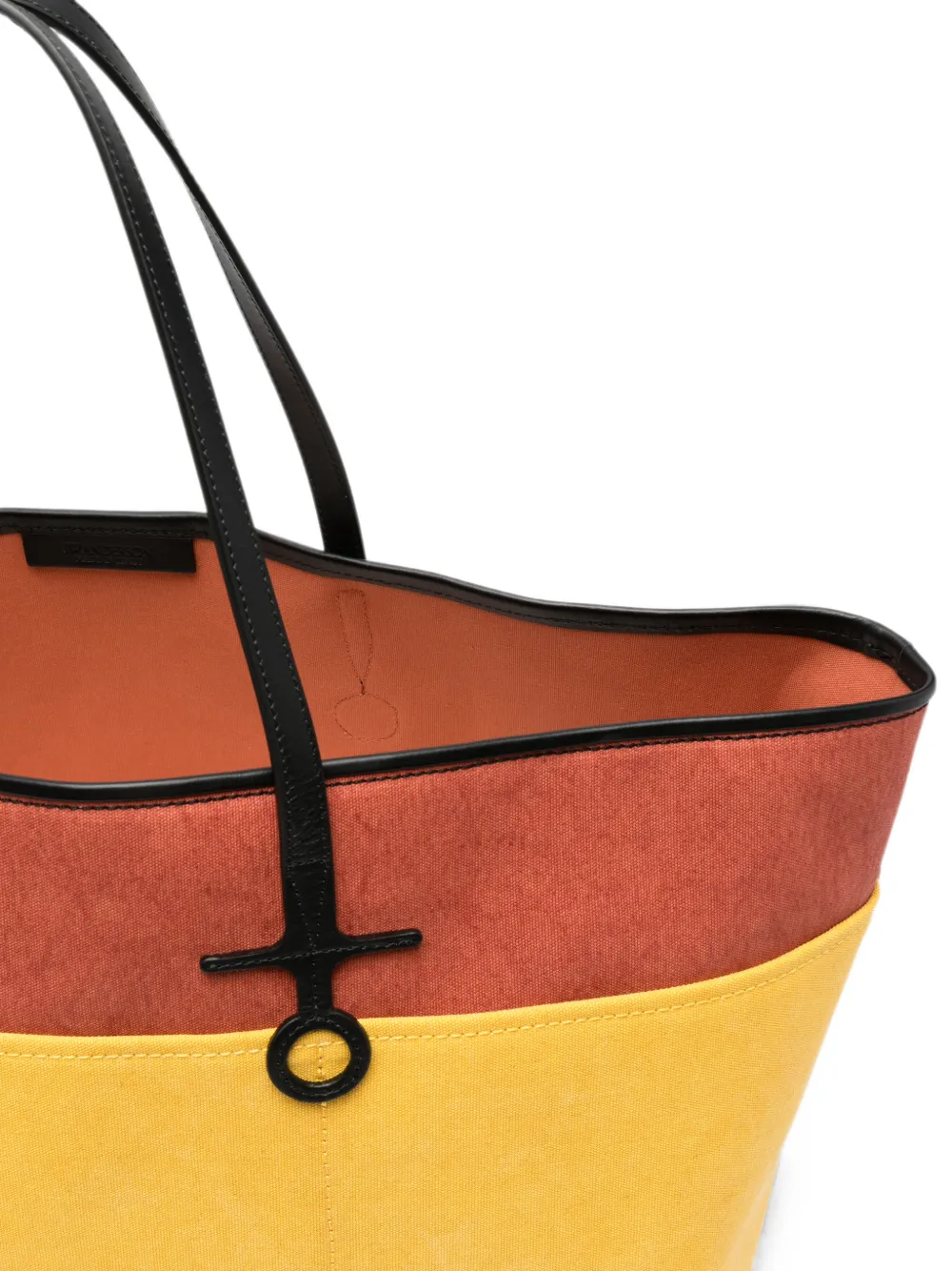 JW Anderson Shopper met colourblocking en logo-hanger Geel