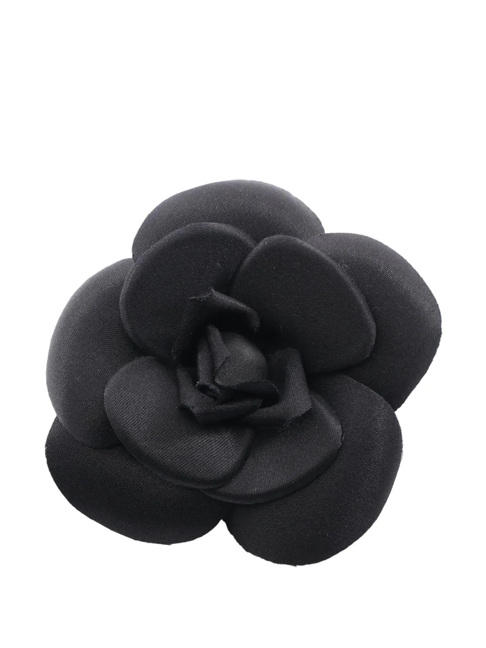 CHANEL Pre-Owned 1970-1980 Canvas Camellia Brooch costume brooch - Black