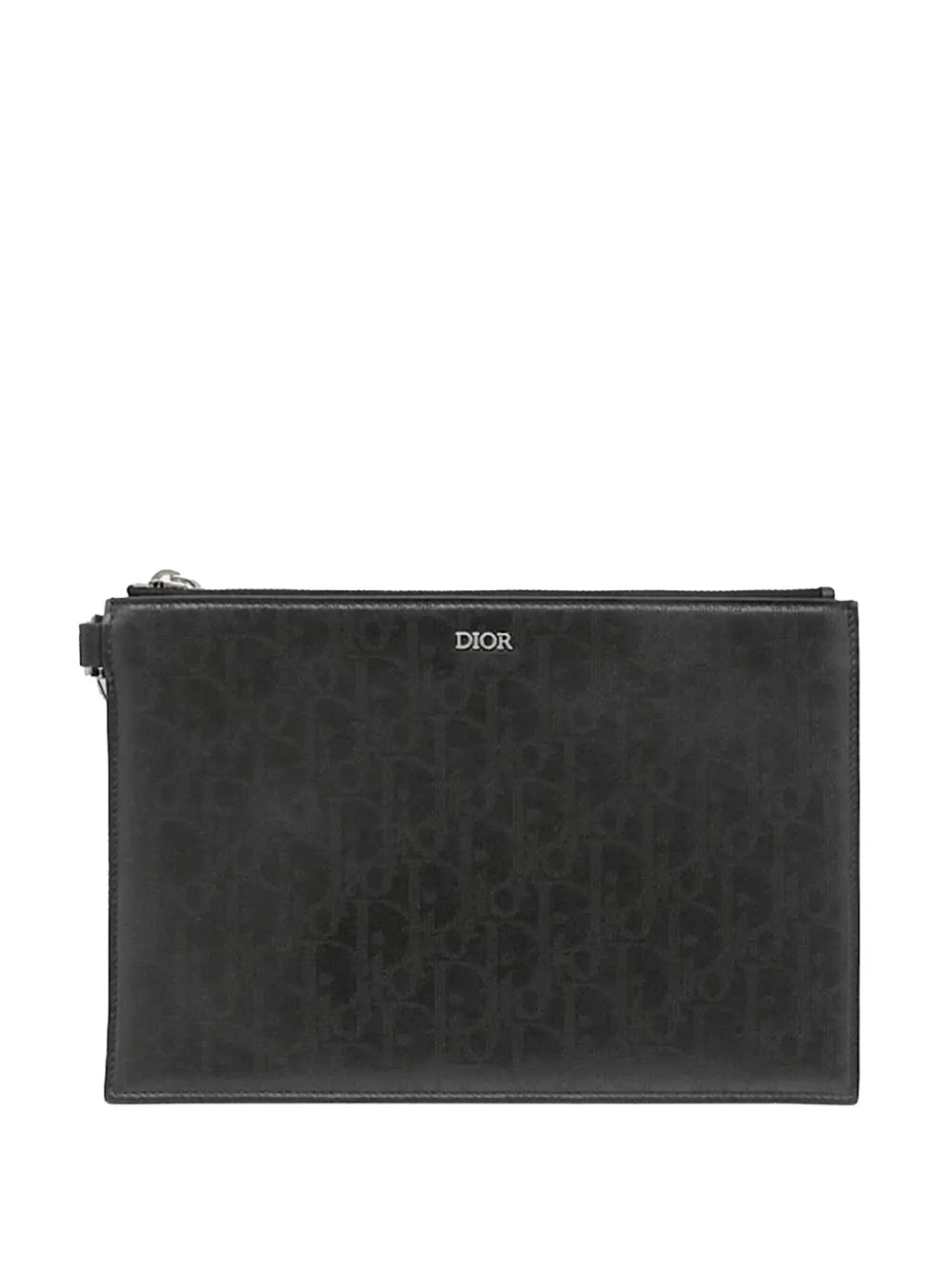 Christian Dior Pre-Owned Clutch Galaxy in pelle di vitello traforata con motivo Oblique e cinturino da polso 2020-2026 - Nero