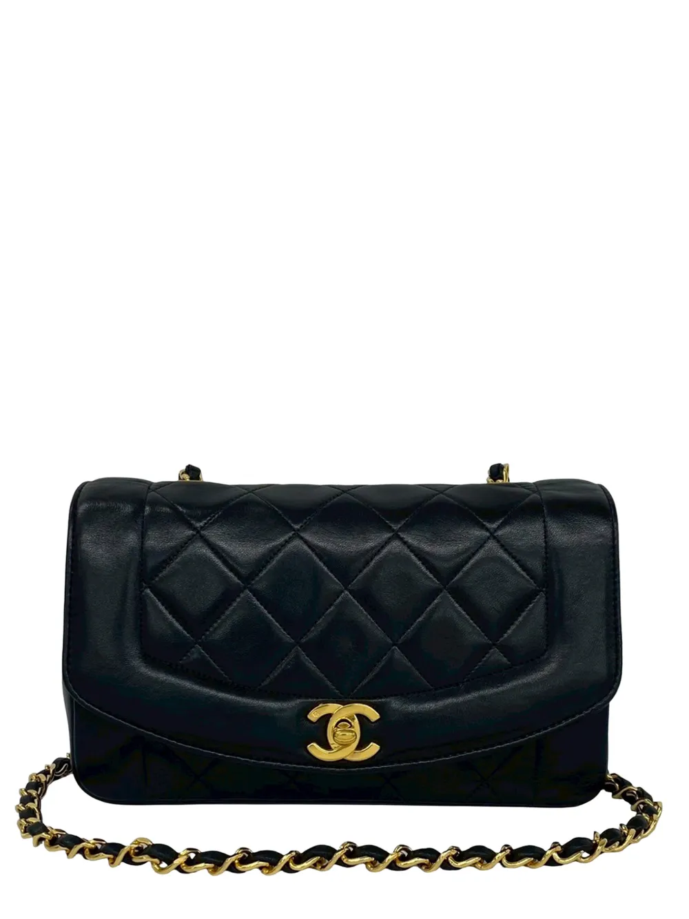 CHANEL Pre-Owned 1991-1994 Small Lambskin Diana Flap crossbody bag - Black