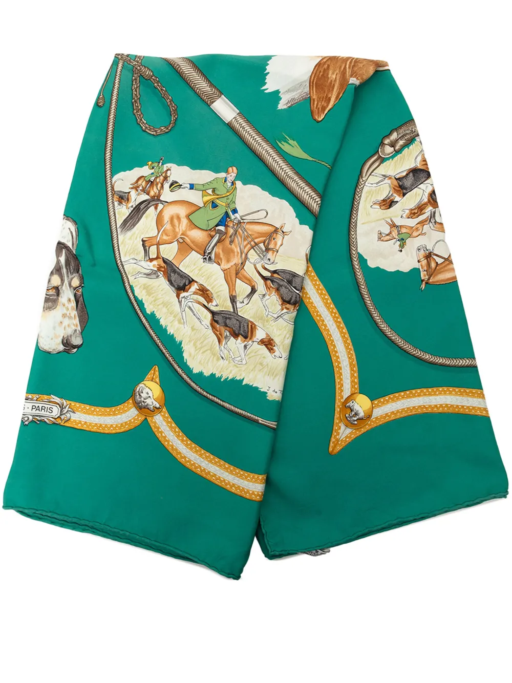 Hermès Pre-Owned 1979 Le Laisser Courre 90 Seidenschal - Grün