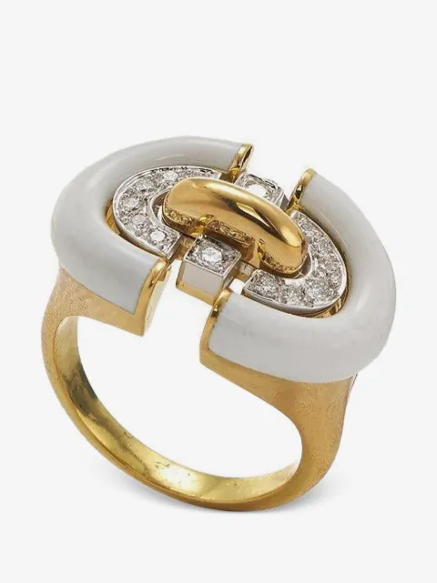David Webb anillo Unity con diamante y esmalte