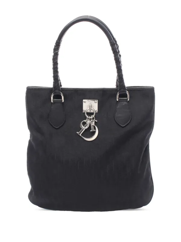 Dior Pre-owned 2002-2006 Diorissimo Trotter Canvas Lovely Charm Tote Bag in Black