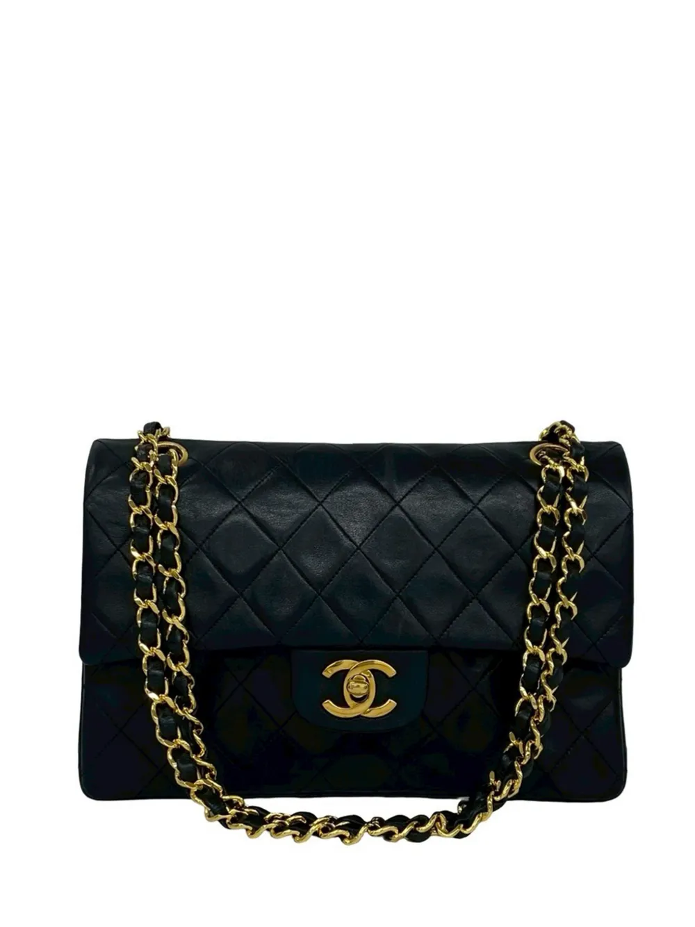 CHANEL Pre-Owned 1986-1994 Medium Classic Lambskin Double Flap shoulder bag - Black
