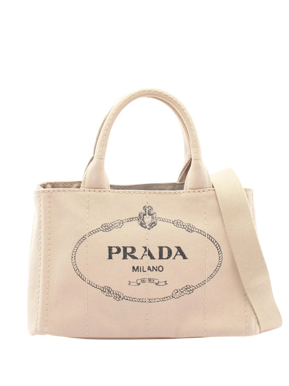 Prada Pre-Owned 2000-2016 kleine Canapa Logo Satchel-Tasche aus Canvas - Nude