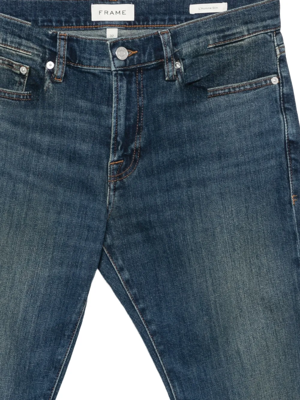 FRAME Slim-fit jeans Blauw