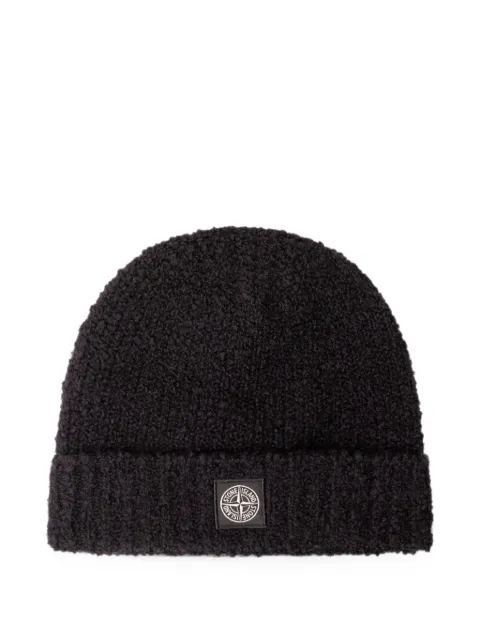 Stone Island Junior Beanie mit Logo-Patch