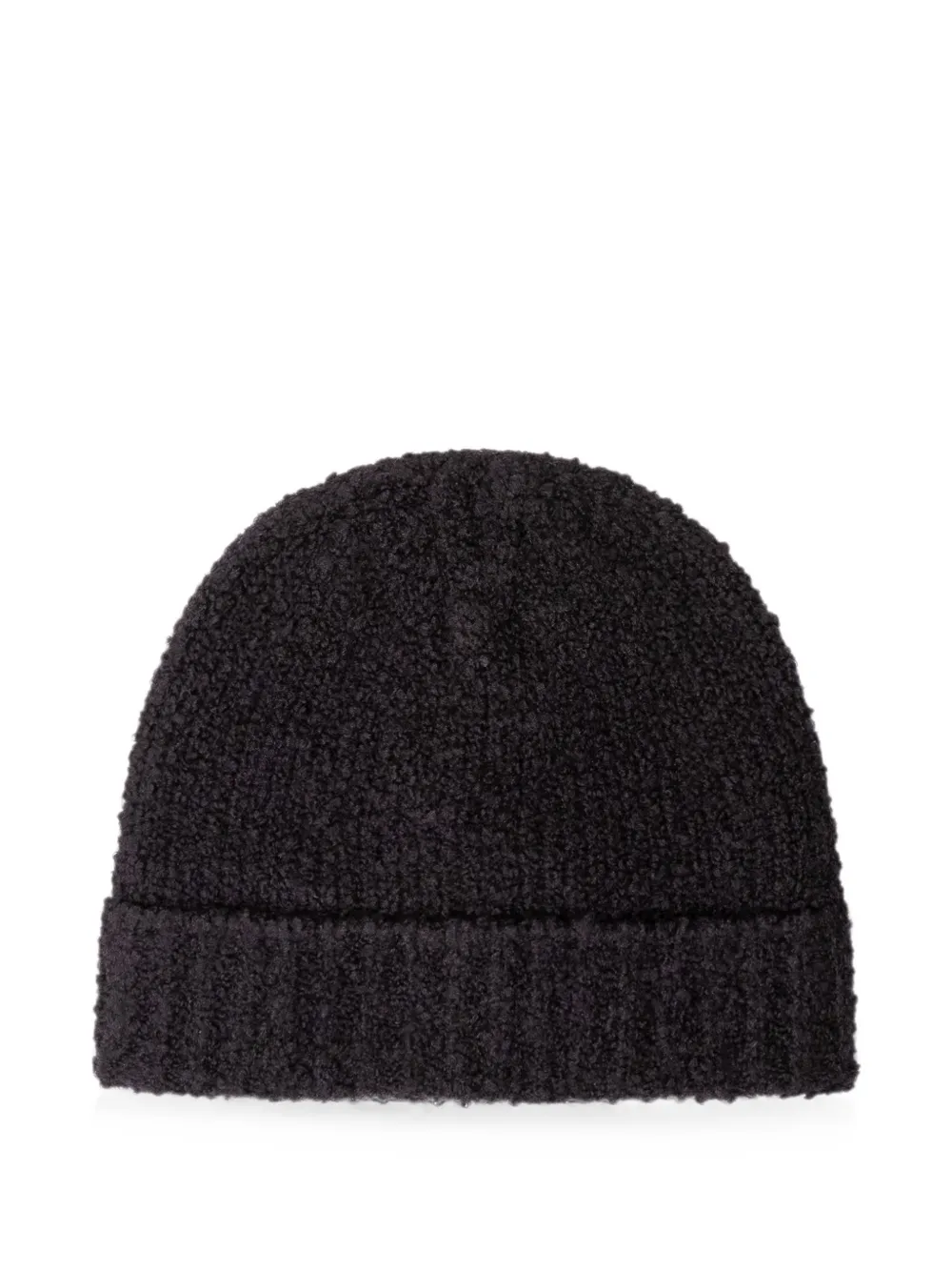 Stone Island Junior Bouclé muts met logopatch Zwart
